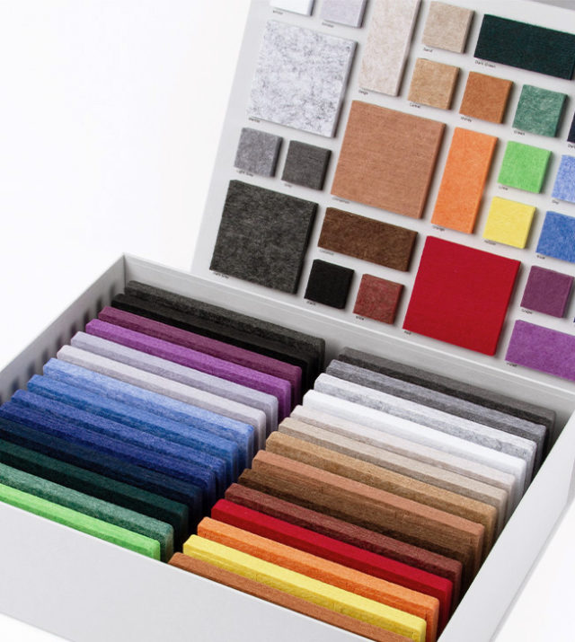 ReFelt PET Felt Acoustic Panels Colour Sample Box Interior