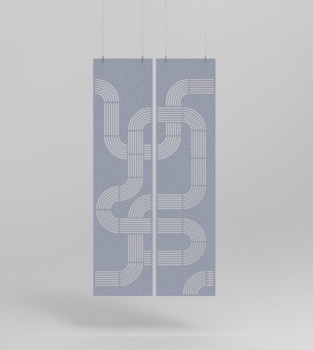 Streets PET Felt Hangende Dividers - Frost, Front view