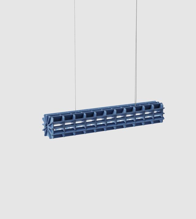 Radial PET Felt Pendant Lamp - Blue, 1200 mm